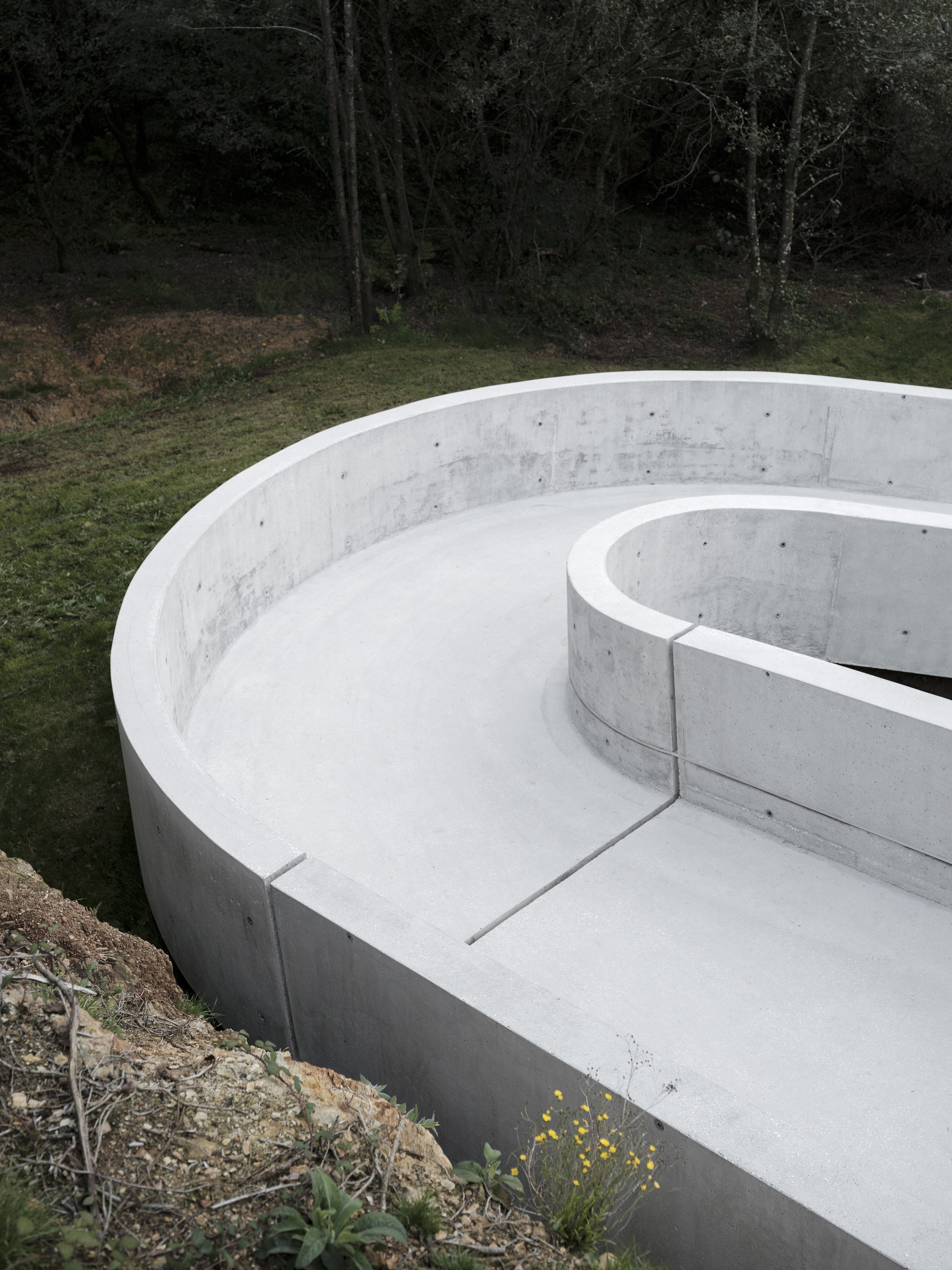 The ramp is constructed with 'U'-shaped precast concrete construction