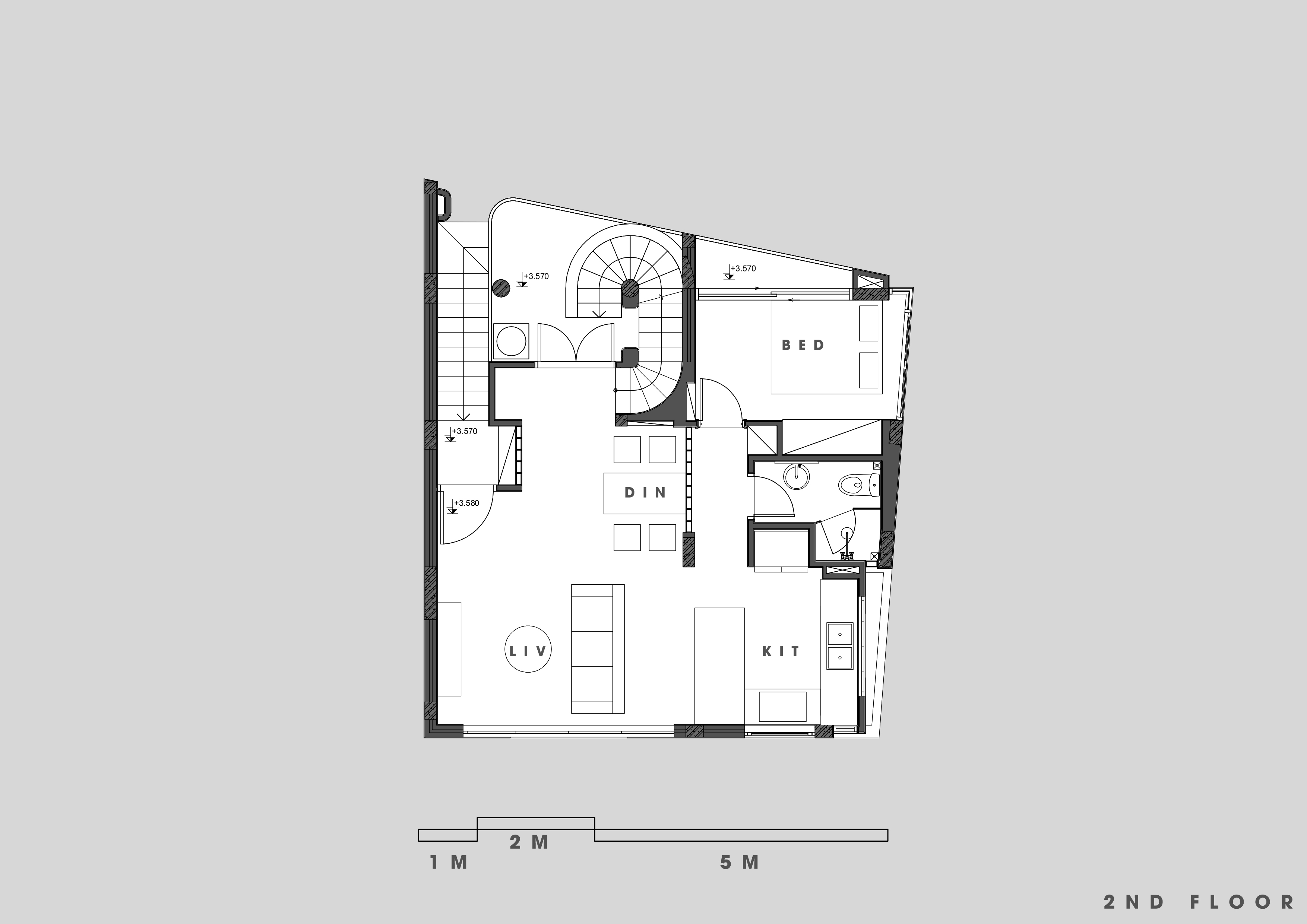 Second floor plan, source Hinzstudio