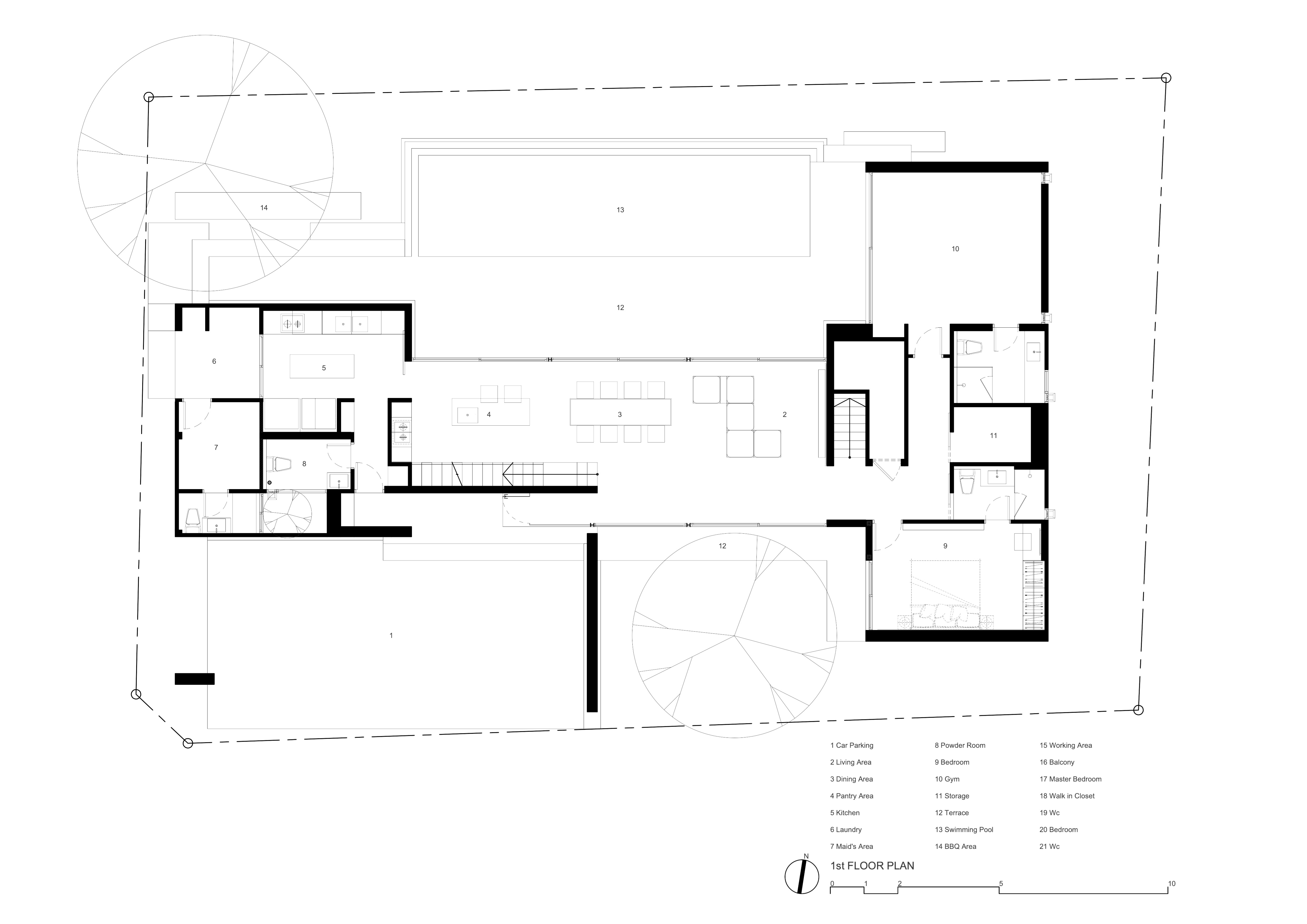 1st plan TJ House, Source by One And a Half Architects