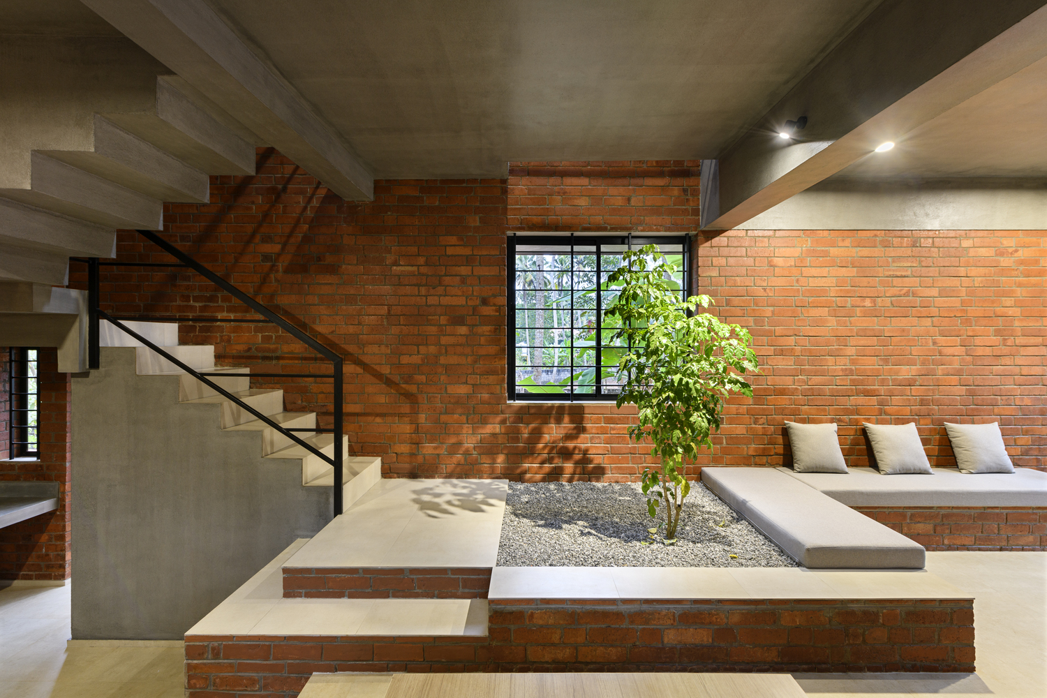 Srijit Srinivas Clever Solution in Using Limited Land To Become a Functional Brick House