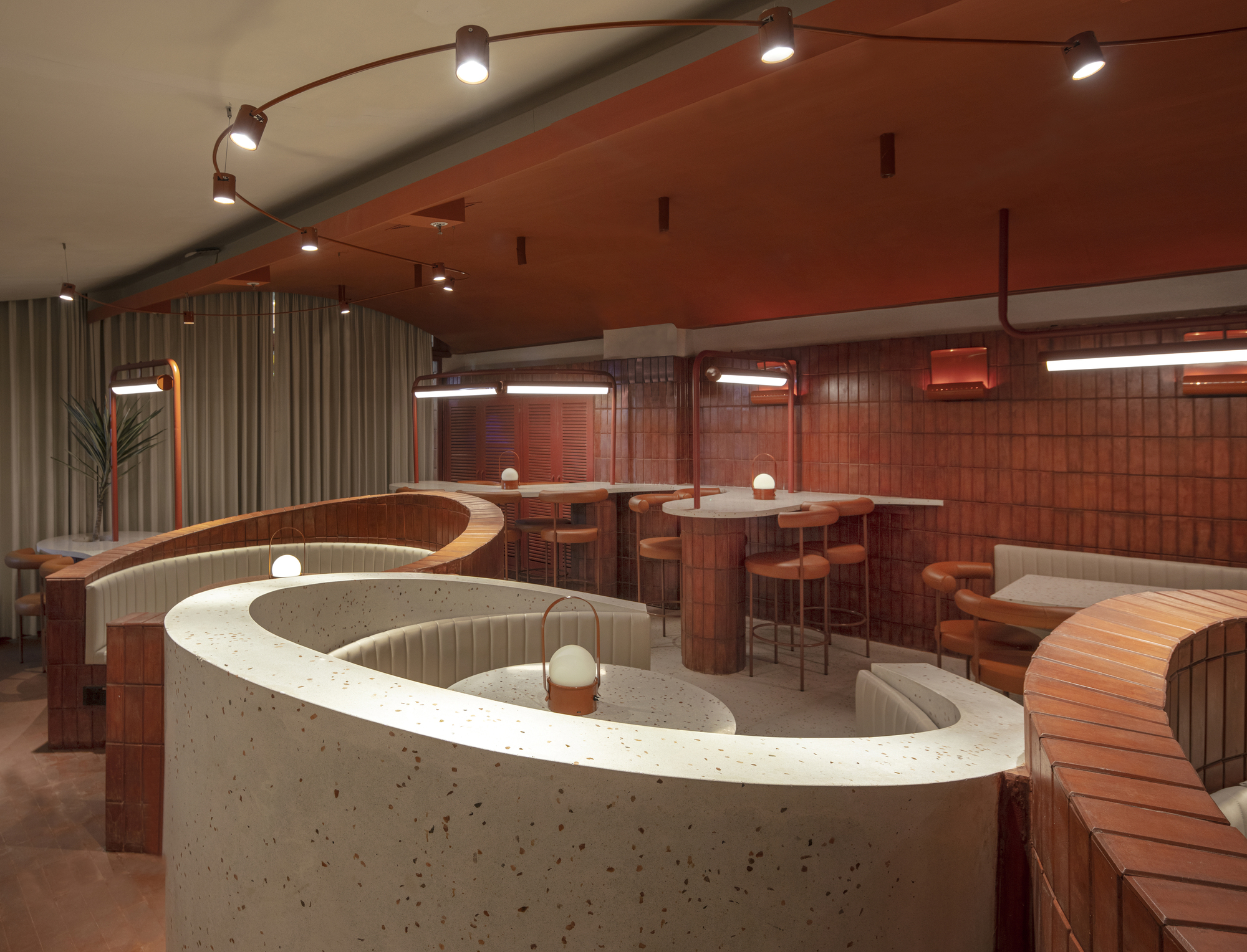 Terracotta and Terrazzo Blends in Rosie & Tillie Restaurant and Bar
