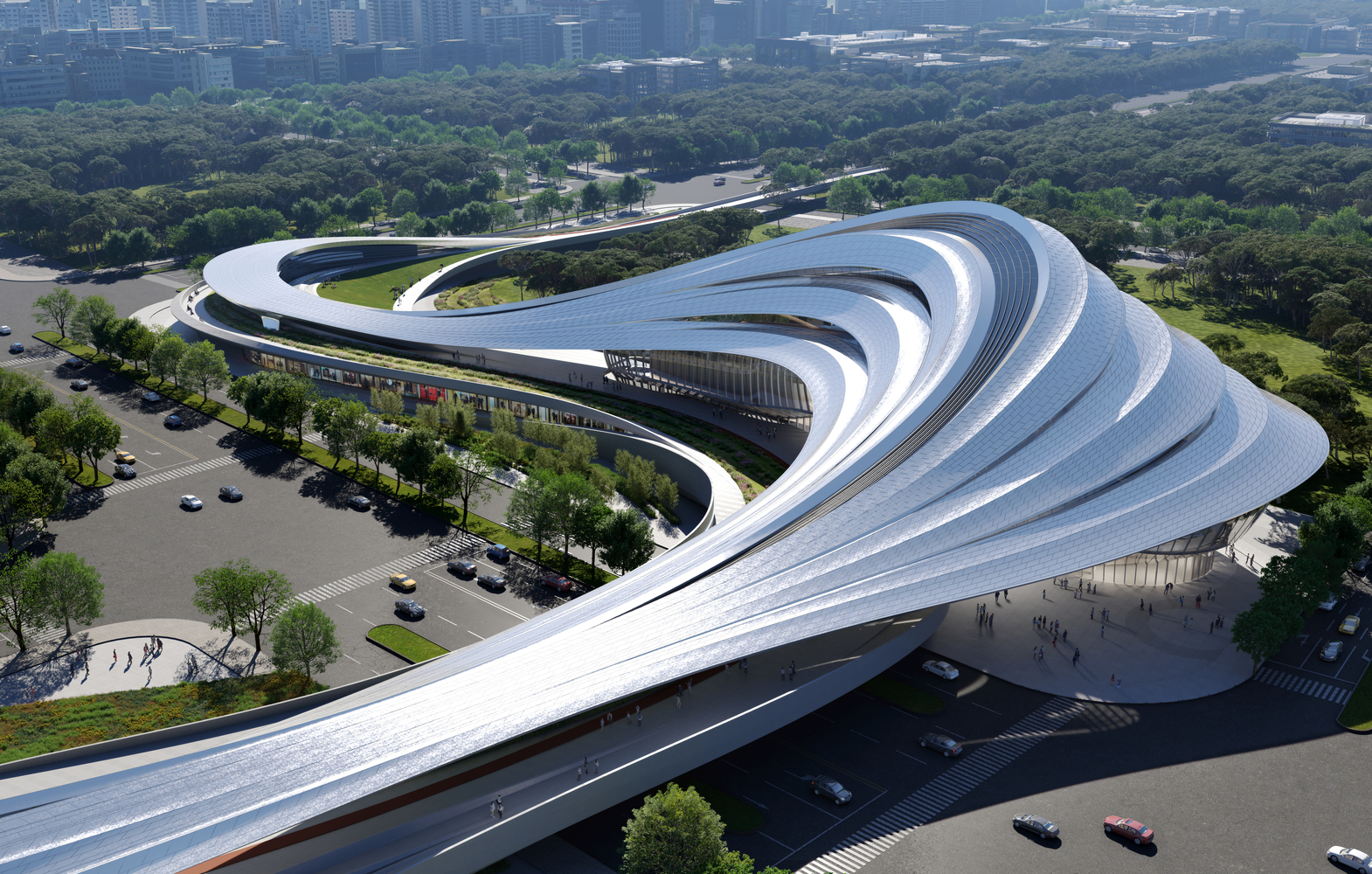 Jinghe New City Culture and Art Center by Zaha Hadid Architect