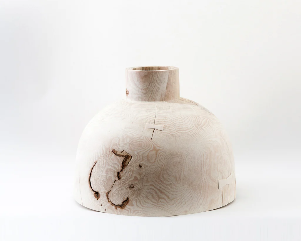 Wooden vase designed by Joshua Vogel (Photo by MARCH)