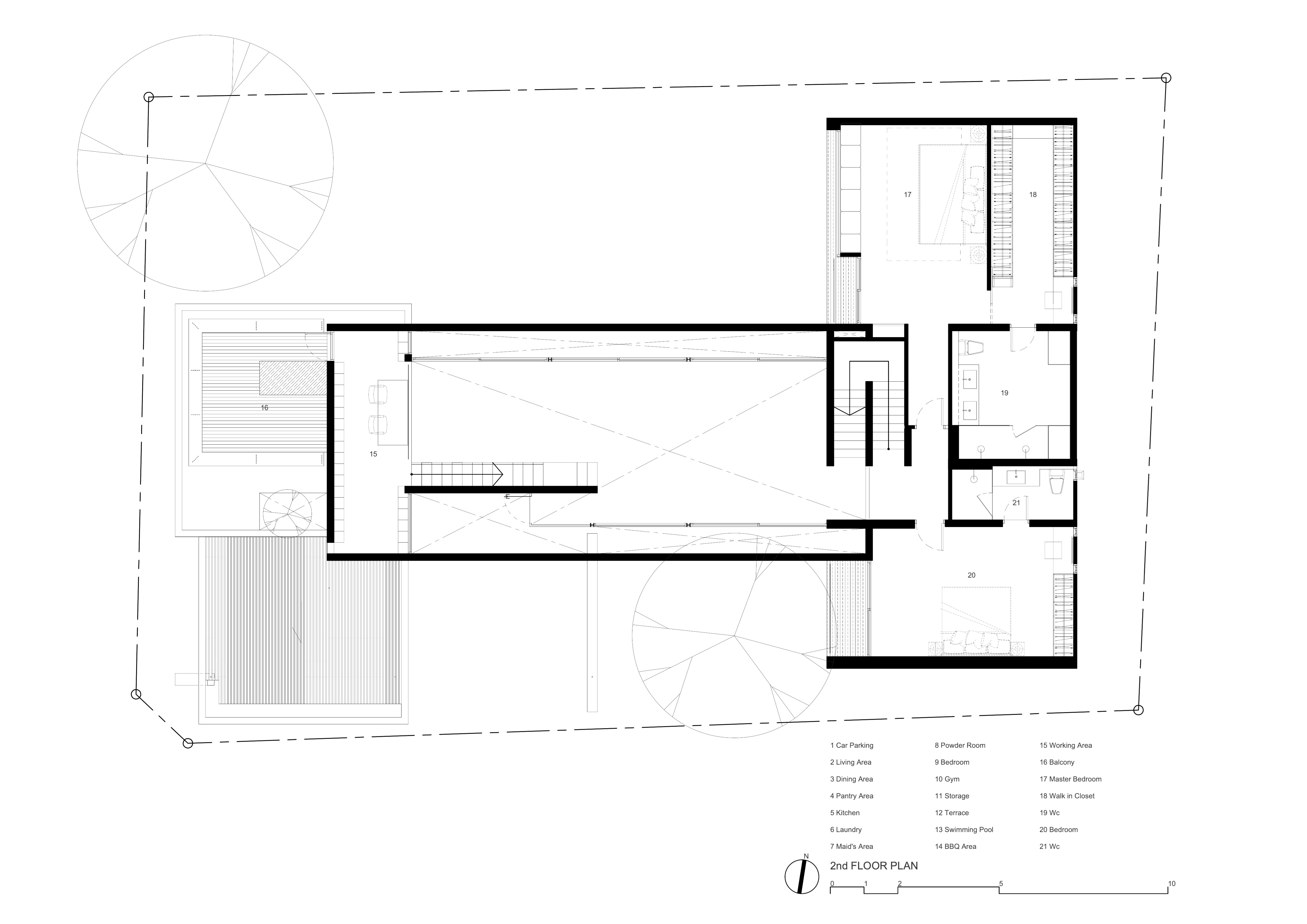 2nd plan TJ House, Source by One And a Half Architects
