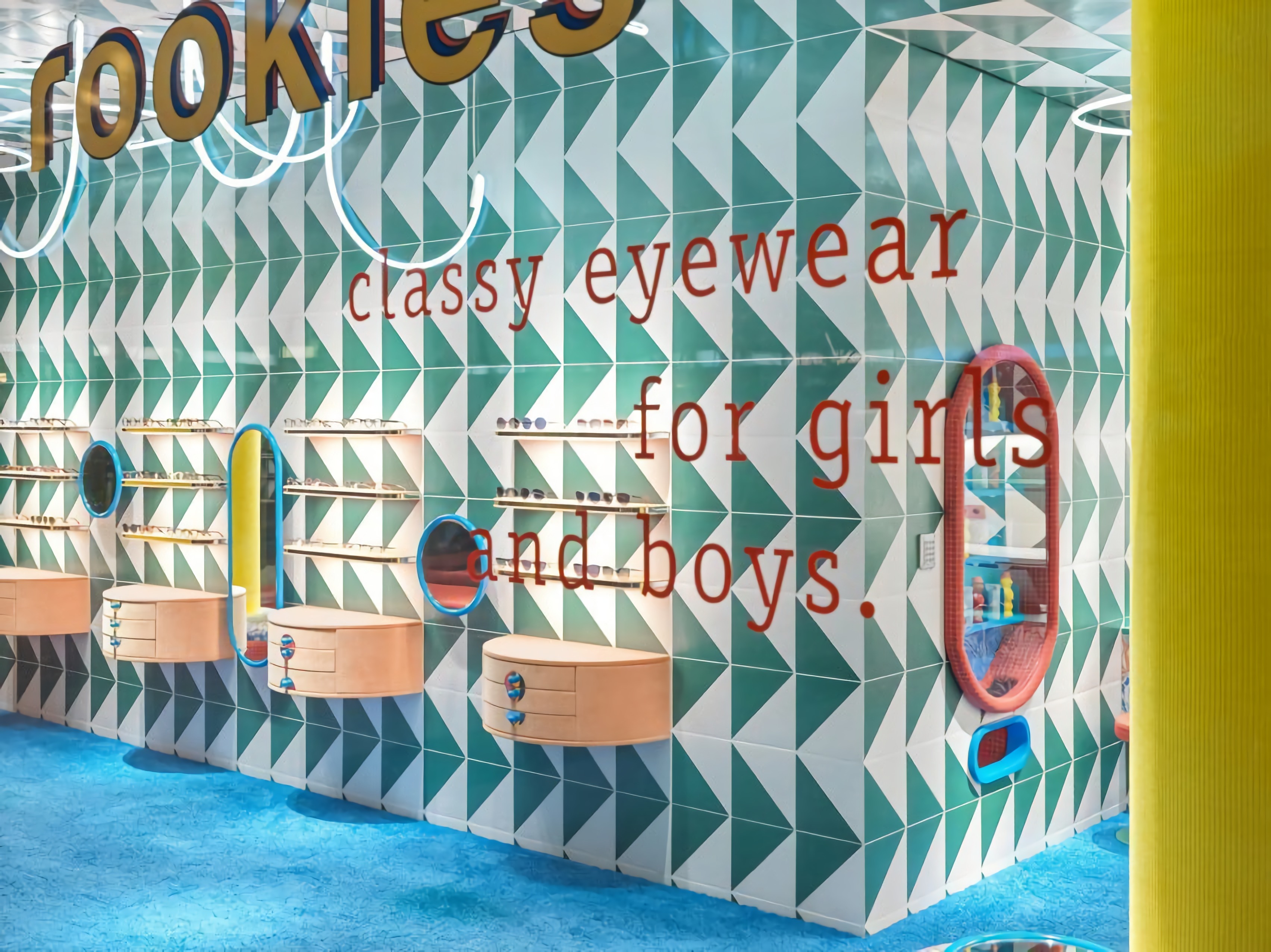 Use of Tiles in the Interior Design of Rookies Eyewear Shop