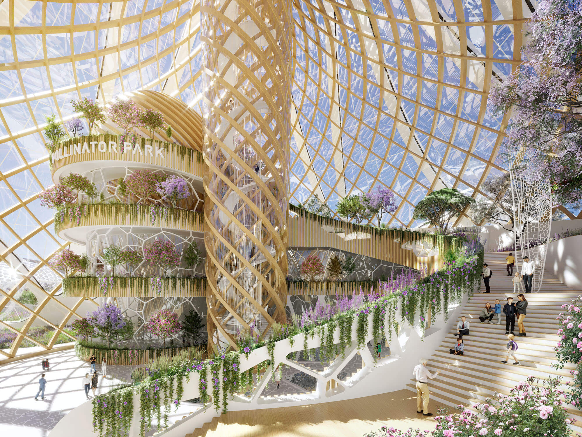 Amazing application of biomimicry in Pollinator Park, image by Vincent Callebaut
