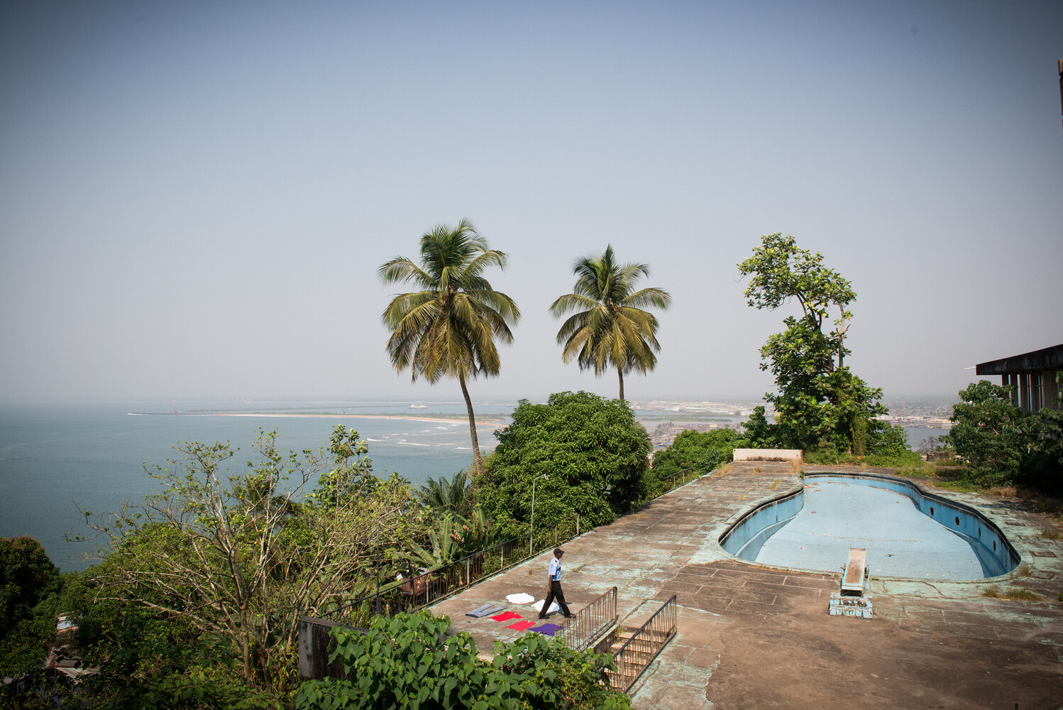 View of the Atlantic Ocean from Hotel Ducor located at the highest point of Liberia's capital city, Monrovia