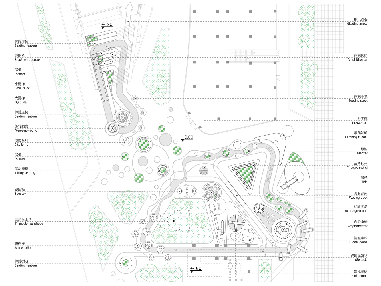 Magma Flow Public Space site plan, Source by 100 Architects