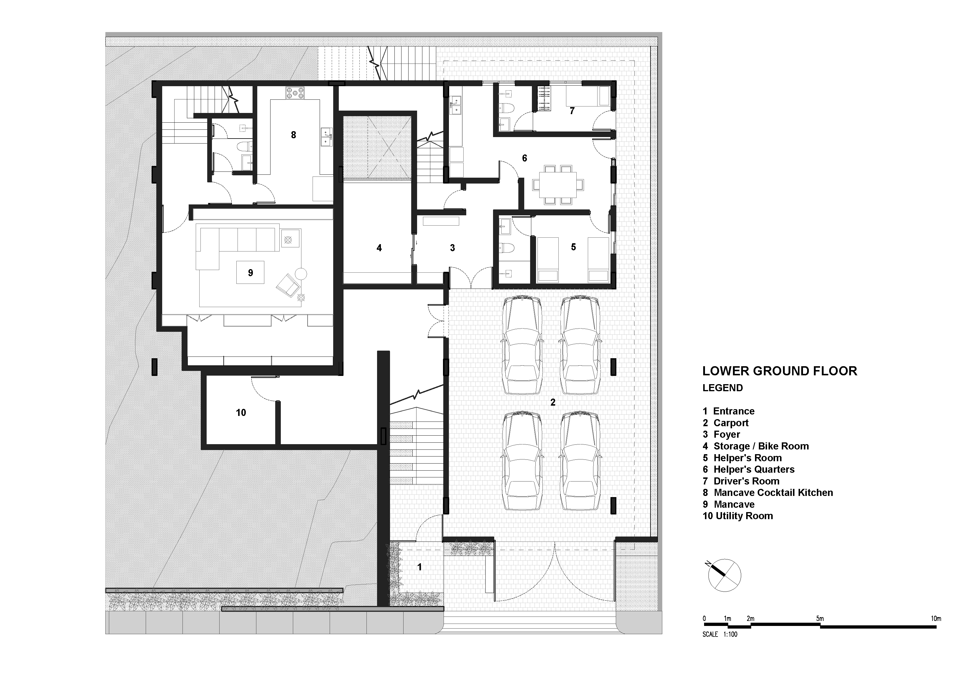 Lower Ground Floor Plan Screen House, Source by PXP Design Workshop
