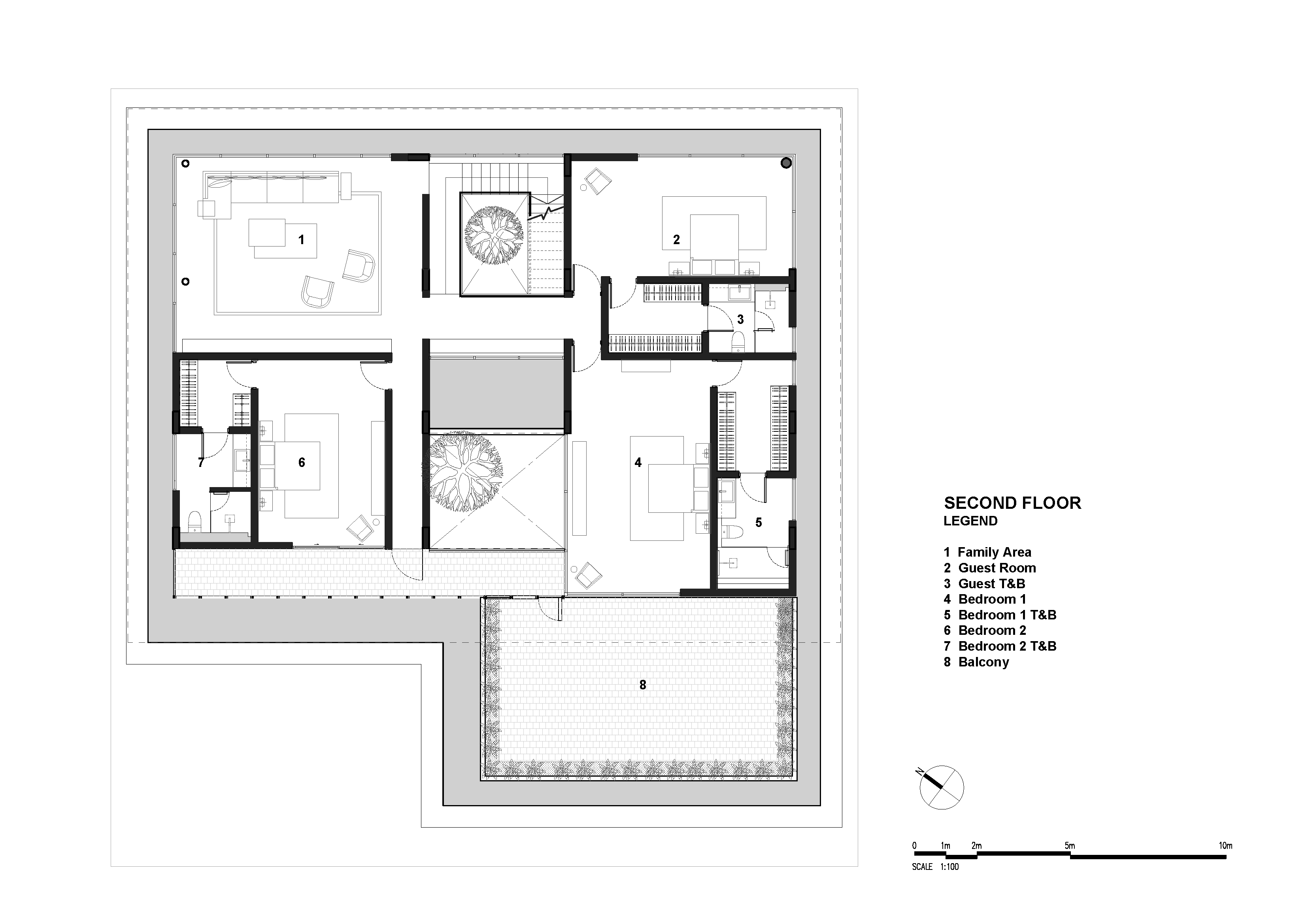 Second Floor Plan Screen House, Source by PXP Design Workshop
