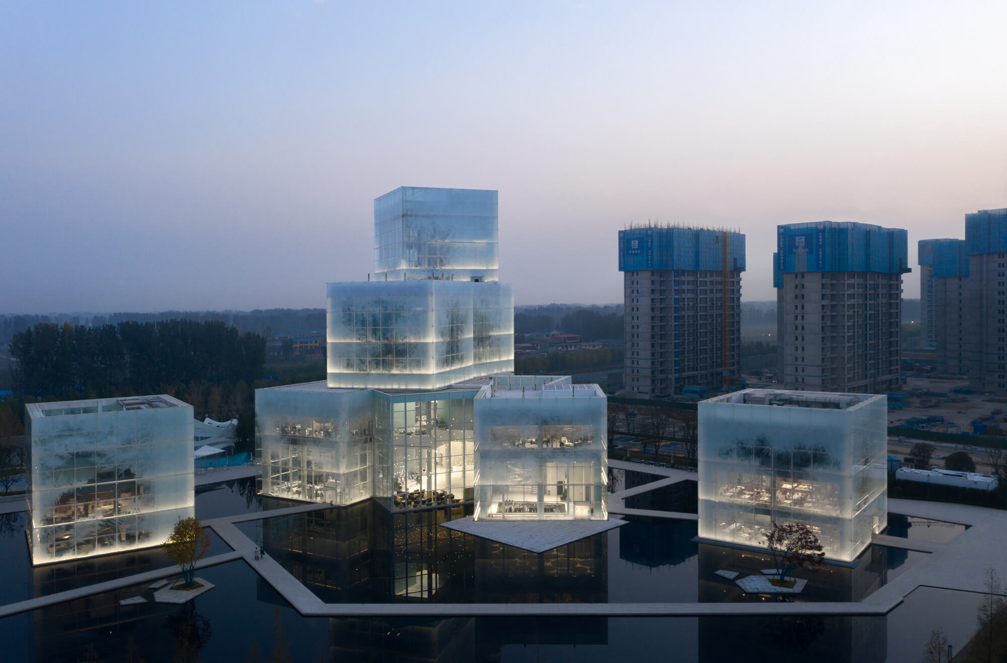 Nine 'Ice Cubes' as The New Icon of Xinxiang Cultural Center
