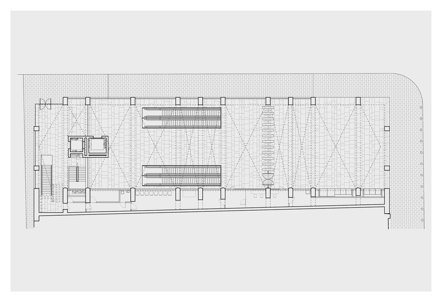 The ground floor plan of Plaza de Armas Metro Station Building