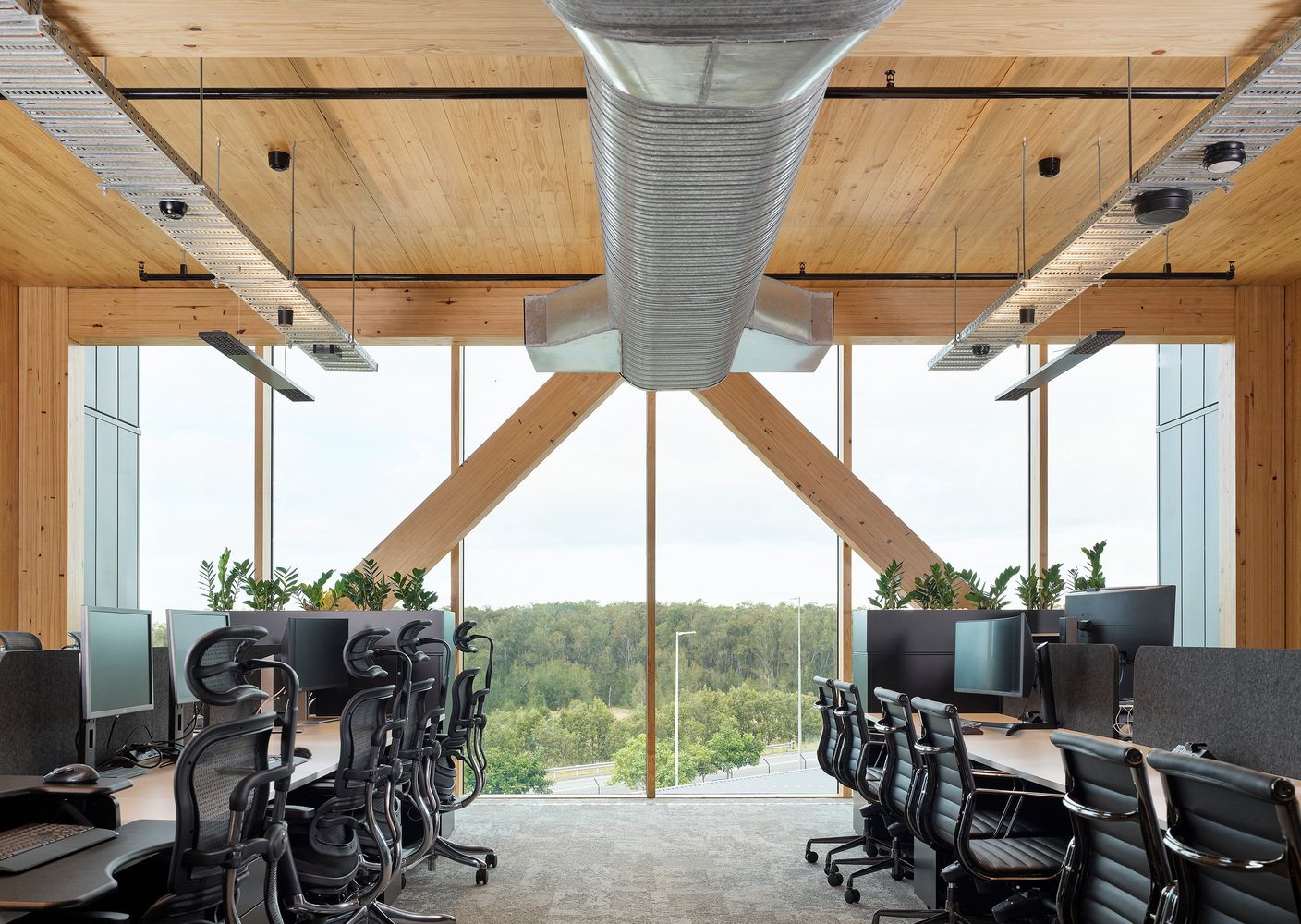 Interior work space NIOA Timber Tower, Photo by Scott Burrows