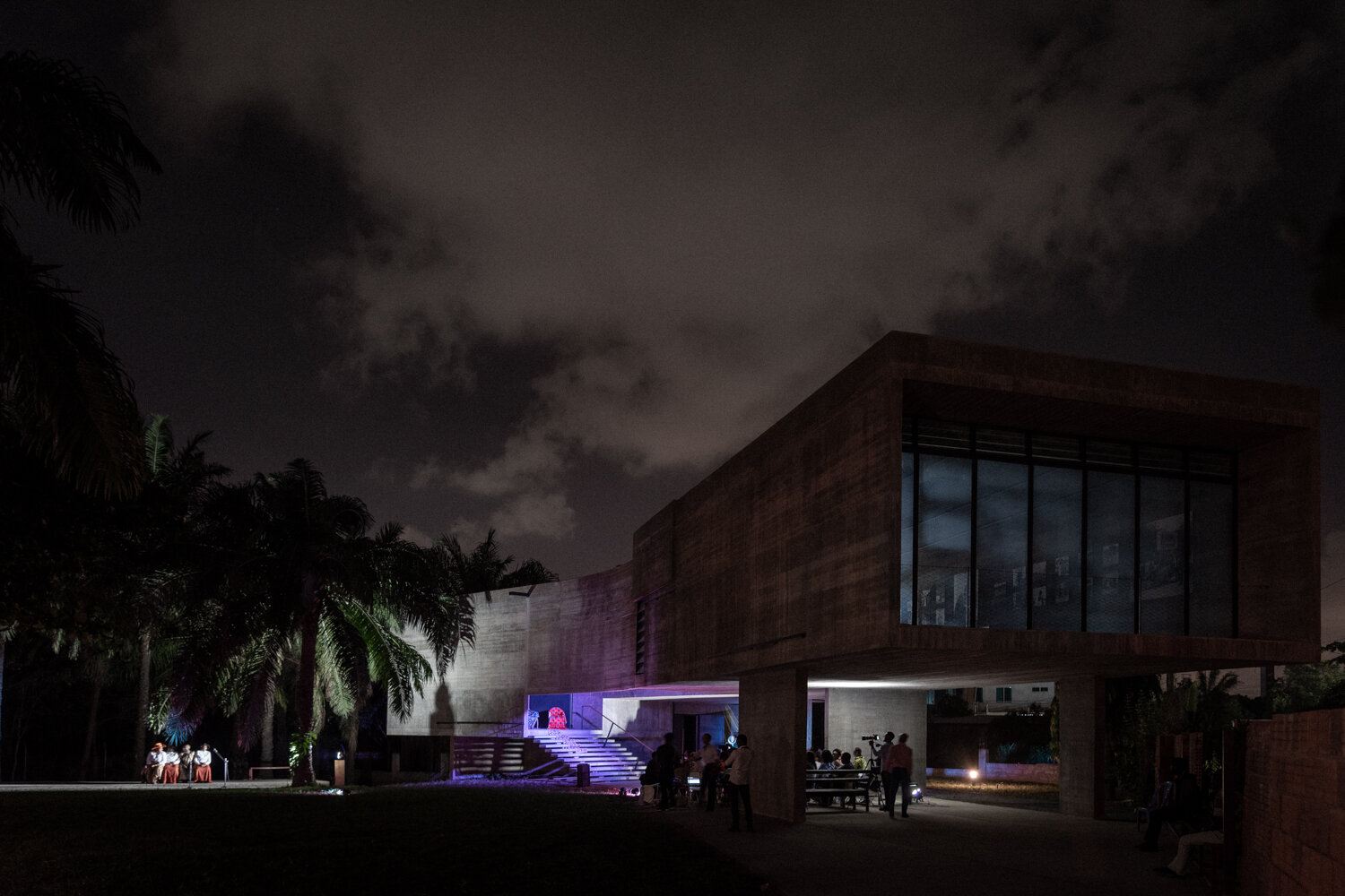 Evening atmosphere when the bottom of the Nubuke Foundation's new gallery is used as a gathering place to hold events