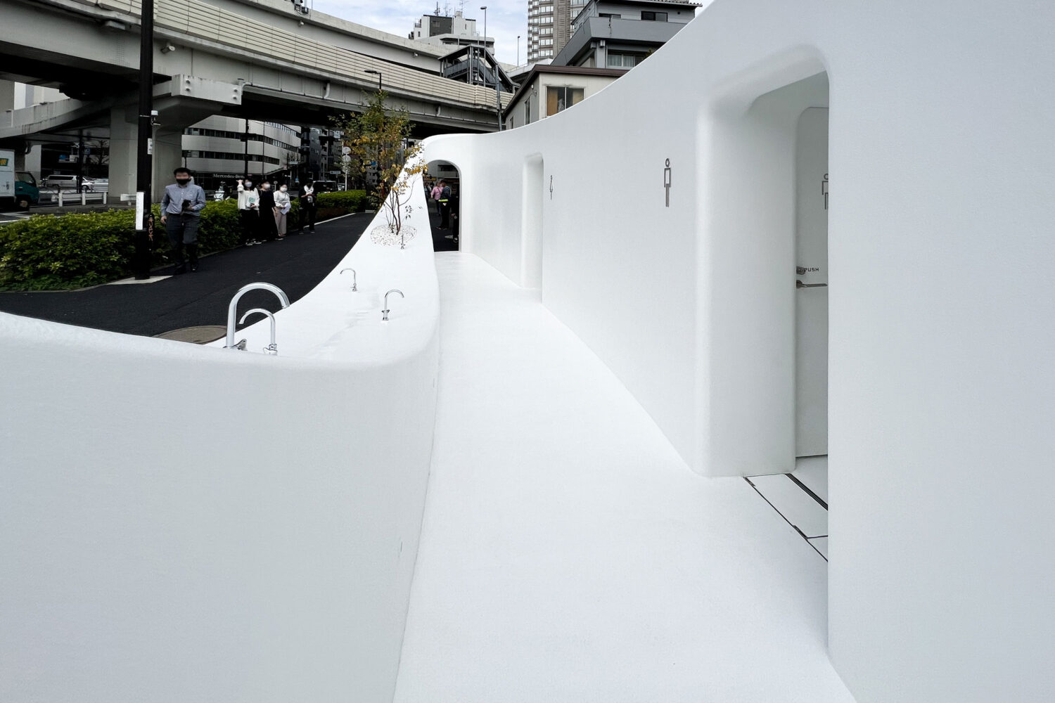 View from the inside The Tokyo Toilet by Sou Fujimoto, Photo by architecturephoto