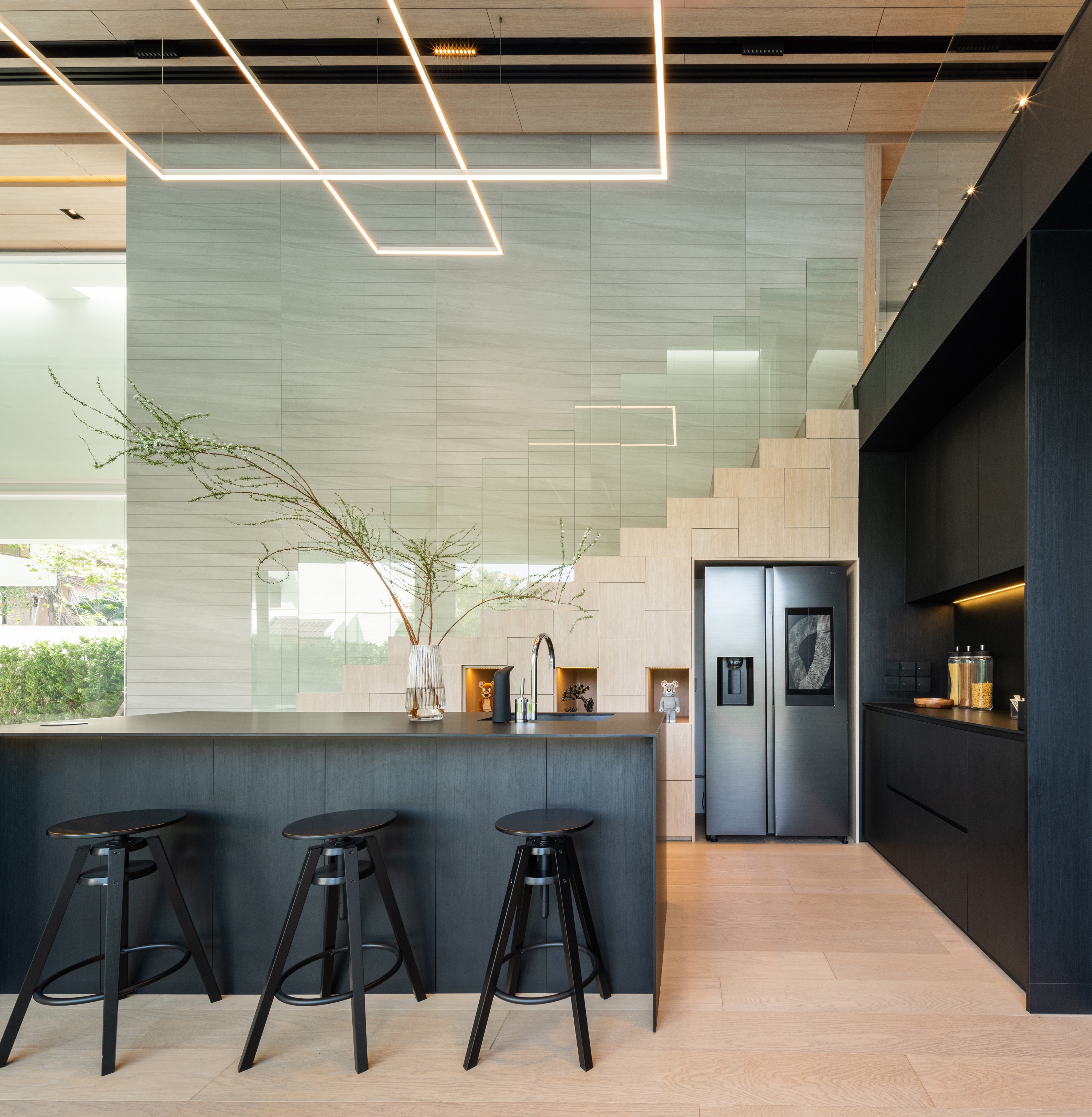 Kitchen interior of TJ House, Photo by SkyGround architectural film & photography