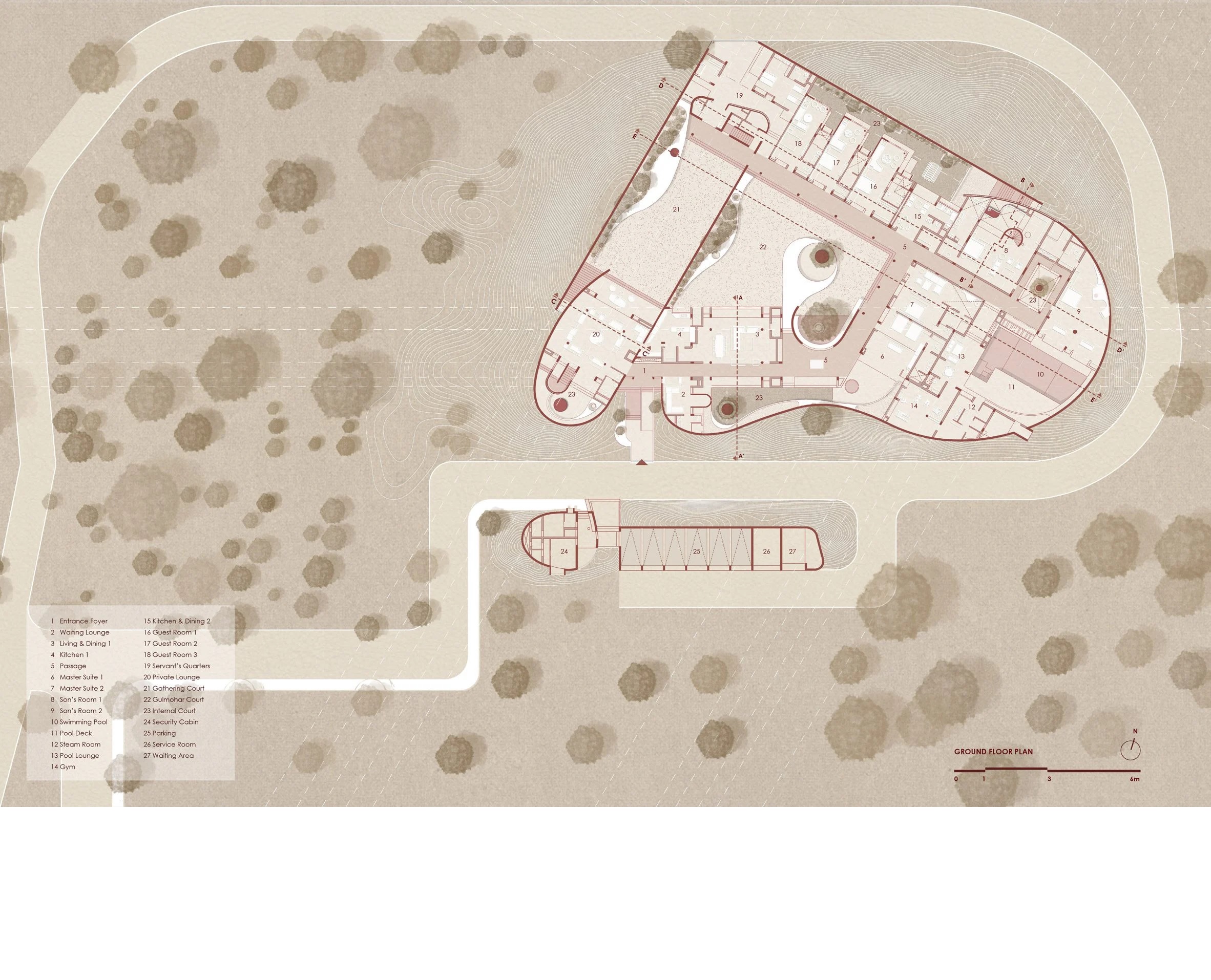 Site plan of Enclosure House, source by Design Ni Dukaan
