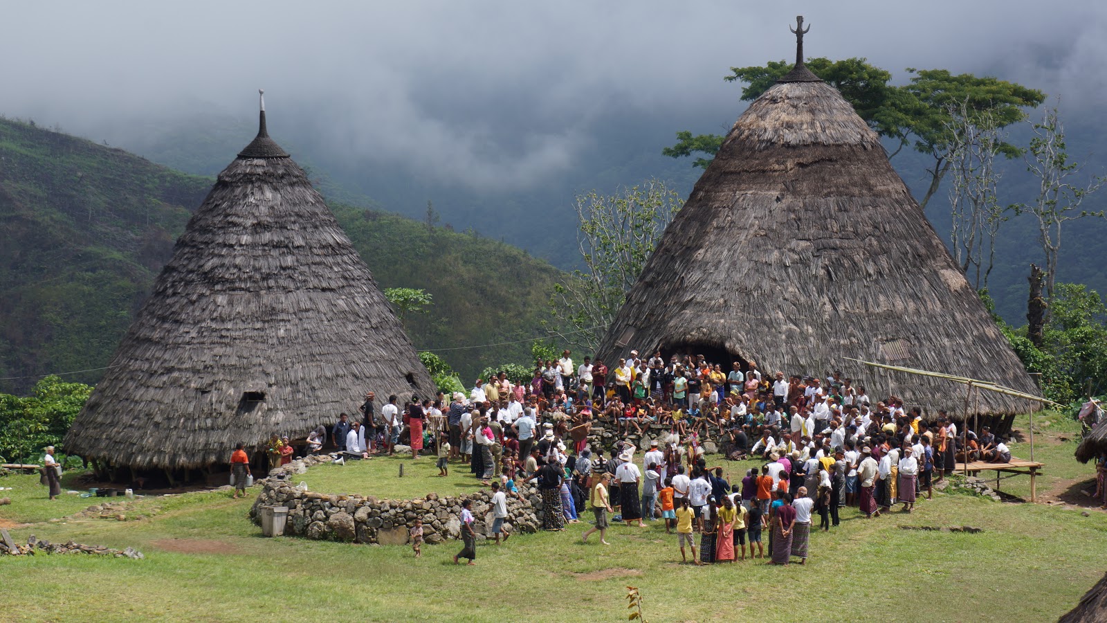 The shape of Mbaru Niang, the distinctive and unique traditional house of Wae Rebo Village, becomes its own charm